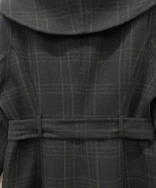 HER LIP TO（ハーリップトゥ）Her lip to (ハーリップトゥ) Herlipto Checked Pattern Wool Blend Coat ブラック×グリーン サイズ:Mの古着・服飾アイテム