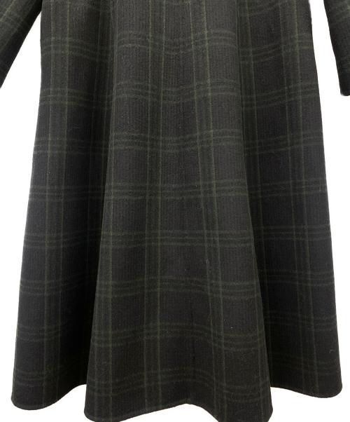 HER LIP TO（ハーリップトゥ）Her lip to (ハーリップトゥ) Herlipto Checked Pattern Wool Blend Coat ブラック×グリーン サイズ:Mの古着・服飾アイテム