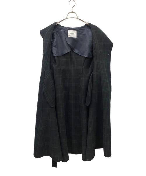 HER LIP TO（ハーリップトゥ）Her lip to (ハーリップトゥ) Herlipto Checked Pattern Wool Blend Coat ブラック×グリーン サイズ:Mの古着・服飾アイテム