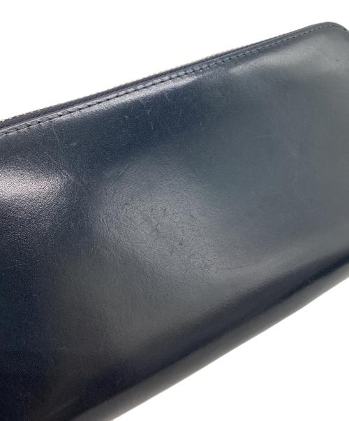 PAUL SMITH（ポールスミス）Paul Smith (ポールスミス) Paul Smith　マーケトリーストライプラビット　ラウンドファスナー長財布 ネイビーの古着・服飾アイテム