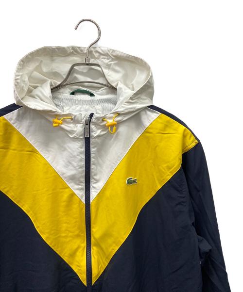 LACOSTE（ラコステ）LACOSTE (ラコステ) ジップパーカー イエロー×ネイビー サイズ:FR48の古着・服飾アイテム