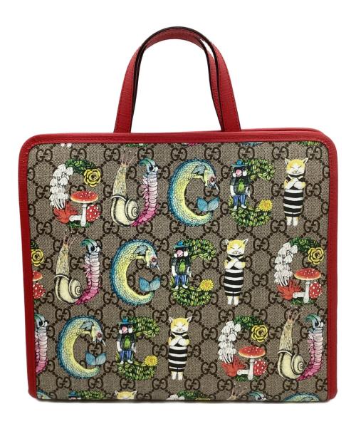 GUCCI（グッチ）GUCCI (グッチ) GUCCI　ヒグチヨウコチルドレンズ　トートバッグ レッドの古着・服飾アイテム
