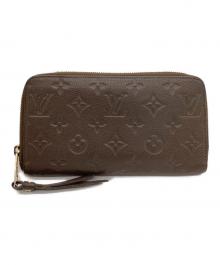 LOUIS VUITTON（ルイ ヴィトン）の古着「LOUIS VUITTON　モノグラム・アンプラント　ジッピー ウォレット　長財布」｜ノワール