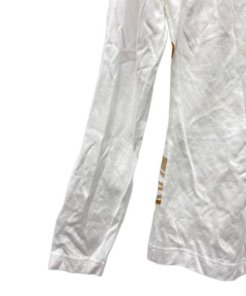 HERMES（エルメス）HERMES (エルメス) HERMES　アニマルロゴ OLD  長袖カットソー ホワイト×ブラウン サイズ:Sの古着・服飾アイテム