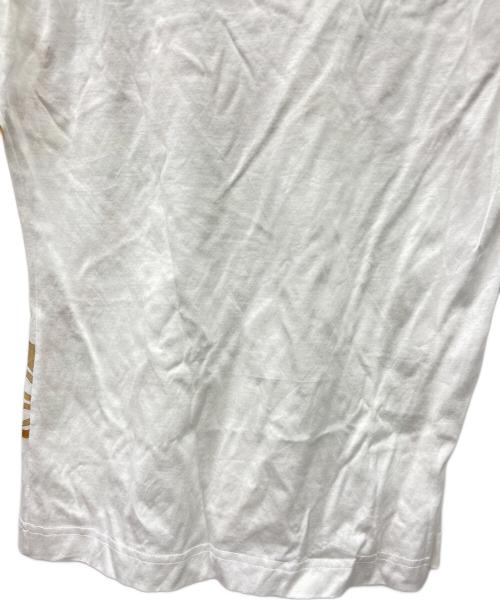 HERMES（エルメス）HERMES (エルメス) HERMES　アニマルロゴ OLD  長袖カットソー ホワイト×ブラウン サイズ:Sの古着・服飾アイテム