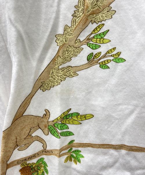 HERMES（エルメス）HERMES (エルメス) HERMES　アニマルロゴ OLD  長袖カットソー ホワイト×ブラウン サイズ:Sの古着・服飾アイテム