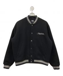 New Era×NEW YORK（ニューエラ×ニューヨーク）の古着「MELTON VARCITY NYMG」｜ブラック×ホワイト