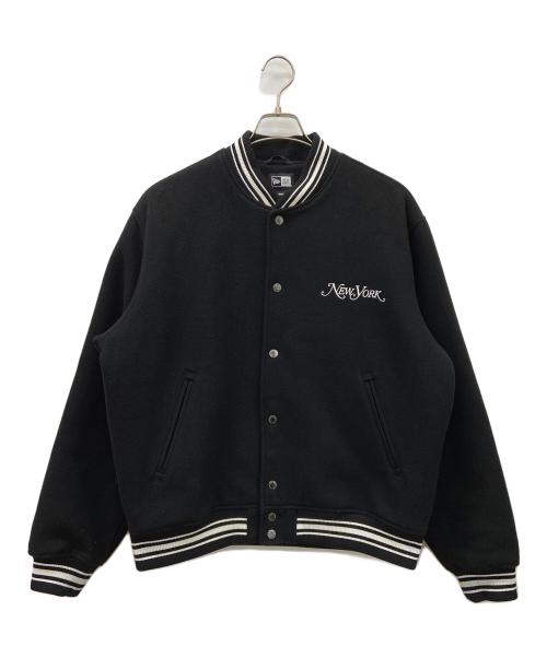 New Era（ニューエラ）New Era (ニューエラ) NEW YORK (ニューヨーク) MELTON VARCITY NYMG ブラック×ホワイト サイズ:Ｌの古着・服飾アイテム