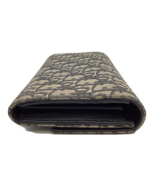 Dior（ディオール）Dior (ディオール) DIOR　ディオールディブリークジャガード　長財布 ベージュ×ネイビーの古着・服飾アイテム