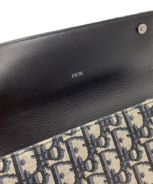 Dior（ディオール）Dior (ディオール) DIOR　ディオールディブリークジャガード　長財布 ベージュ×ネイビーの古着・服飾アイテム