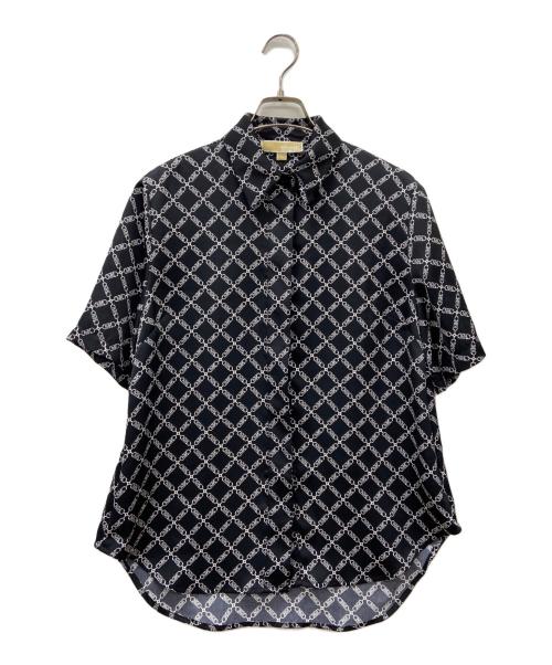 MICHAEL KORS（マイケル・コース）MICHAEL KORS (マイケル・コース) MICHAEL KORS　半袖ブラウス ブラック×ホワイト サイズ:XSの古着・服飾アイテム