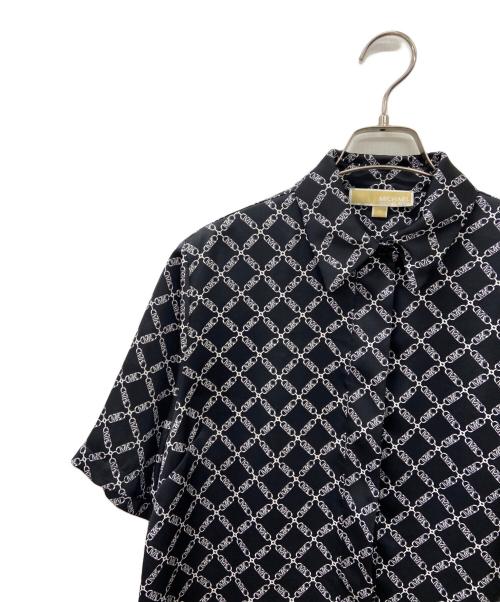 MICHAEL KORS（マイケル・コース）MICHAEL KORS (マイケル・コース) MICHAEL KORS　半袖ブラウス ブラック×ホワイト サイズ:XSの古着・服飾アイテム