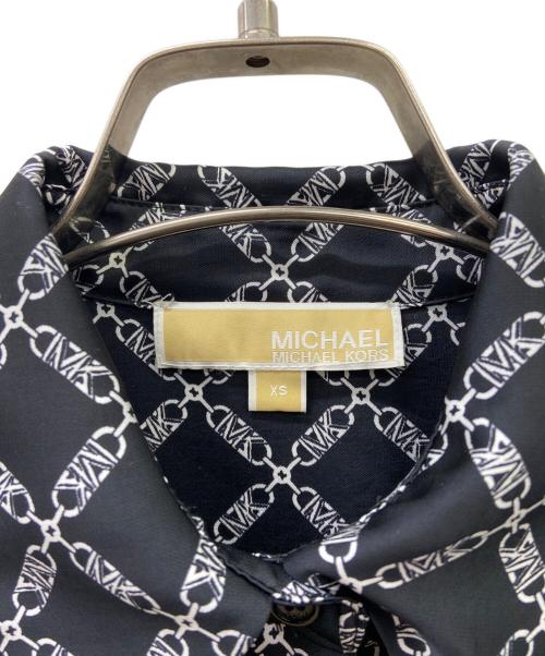 MICHAEL KORS（マイケル・コース）MICHAEL KORS (マイケル・コース) MICHAEL KORS　半袖ブラウス ブラック×ホワイト サイズ:XSの古着・服飾アイテム