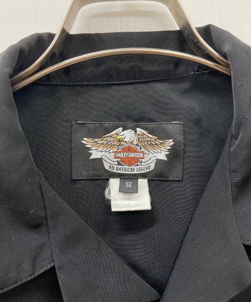 HARLEY-DAVIDSON（ハーレーダビッドソン）HARLEY-DAVIDSON (ハーレーダビッドソン) 半袖シャツ ブラック×オレンジ サイズ:Ｓの古着・服飾アイテム