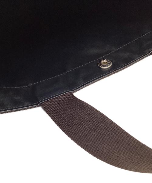 Herve Chapelier（エルベシャプリエ）Herve Chapelier (エルベシャプリエ) Herve Chapelier　コーデュラナイロン舟型トートM ネイビー×ブラウンの古着・服飾アイテム