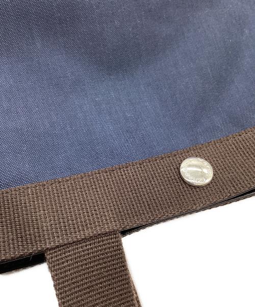 Herve Chapelier（エルベシャプリエ）Herve Chapelier (エルベシャプリエ) Herve Chapelier　コーデュラナイロン舟型トートM ネイビー×ブラウンの古着・服飾アイテム