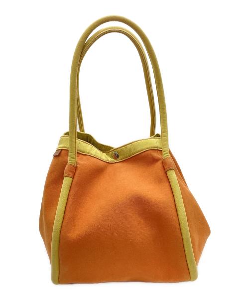 HERMES（エルメス）HERMES (エルメス) HERMES　サックバガ　キャンバストートバッグ イエロー×オレンジの古着・服飾アイテム