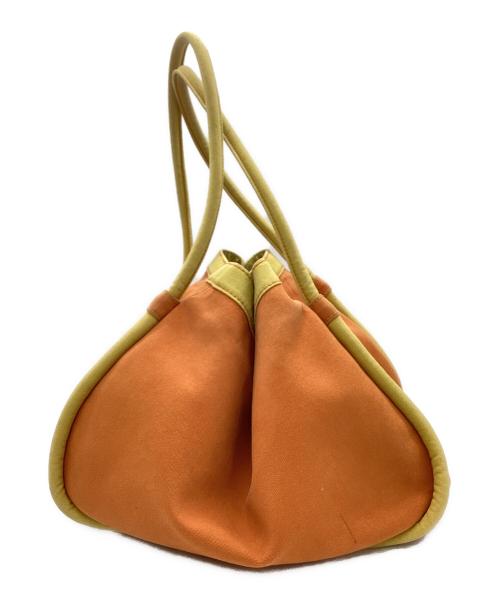HERMES（エルメス）HERMES (エルメス) HERMES　サックバガ　キャンバストートバッグ イエロー×オレンジの古着・服飾アイテム