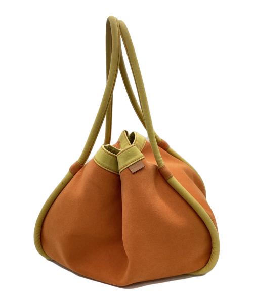 HERMES（エルメス）HERMES (エルメス) HERMES　サックバガ　キャンバストートバッグ イエロー×オレンジの古着・服飾アイテム