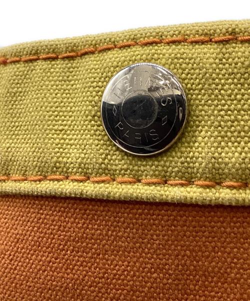 HERMES（エルメス）HERMES (エルメス) HERMES　サックバガ　キャンバストートバッグ イエロー×オレンジの古着・服飾アイテム