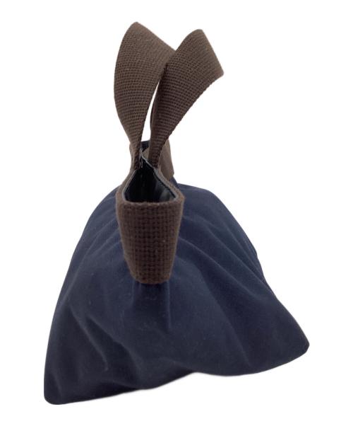 Herve Chapelier（エルベシャプリエ）Herve Chapelier (エルベシャプリエ) Herve Chapelier　コーデュラナイロン舟型トートS ネイビー×ブラウンの古着・服飾アイテム