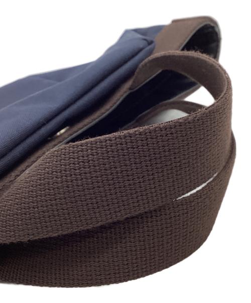 Herve Chapelier（エルベシャプリエ）Herve Chapelier (エルベシャプリエ) Herve Chapelier　コーデュラナイロン舟型トートS ネイビー×ブラウンの古着・服飾アイテム