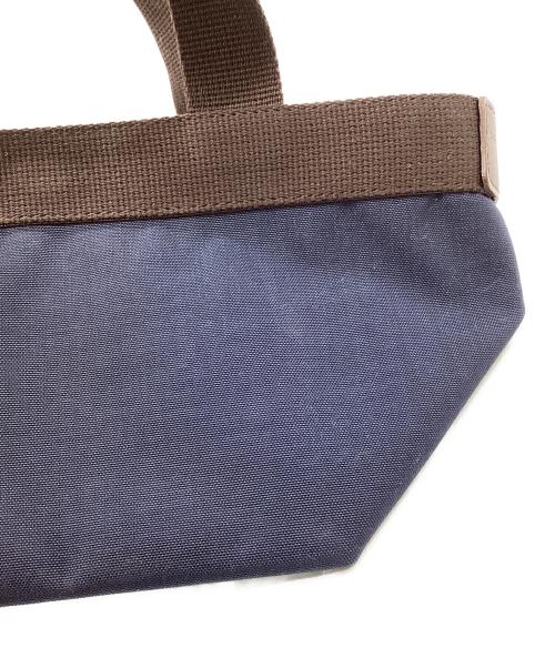 Herve Chapelier（エルベシャプリエ）Herve Chapelier (エルベシャプリエ) Herve Chapelier　コーデュラナイロン舟型トートS ネイビー×ブラウンの古着・服飾アイテム