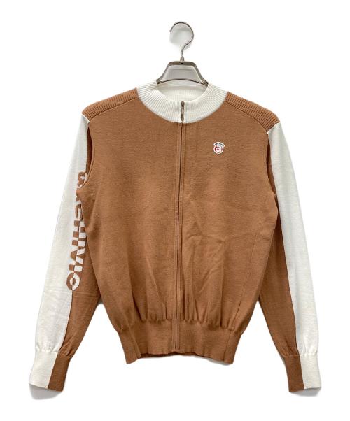archivio（アルチビオ）archivio (アルチビオ) ゴルフウェア(トップス) ブラウン×ホワイト サイズ:38の古着・服飾アイテム
