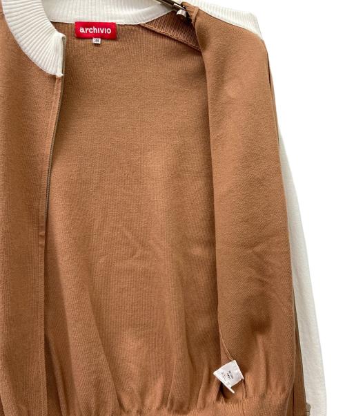 archivio（アルチビオ）archivio (アルチビオ) ゴルフウェア(トップス) ブラウン×ホワイト サイズ:38の古着・服飾アイテム