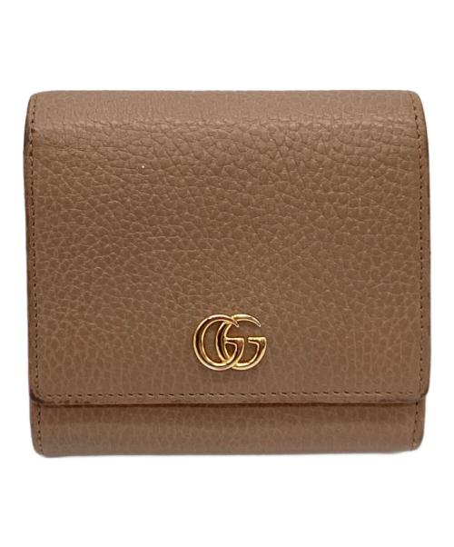 GUCCI（グッチ）GUCCI (グッチ) GUCCI　GGマーモント　2つ折り財布 ピンクの古着・服飾アイテム