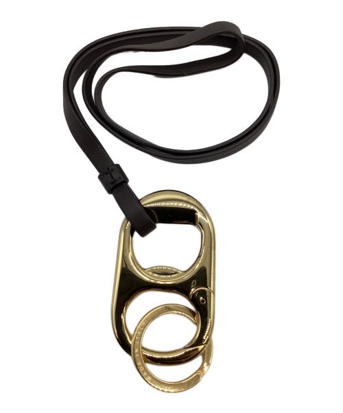 BOTTEGA VENETA（ボッテガベネタ）BOTTEGA VENETA (ボッテガベネタ) BOTTEGA VENETA　キーホルダー ゴールド×ブラウンの古着・服飾アイテム