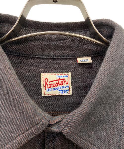 HOUSTON（ヒューストン）HOUSTON (ヒューストン) 長袖シャツ ブラウン サイズ:Lの古着・服飾アイテム