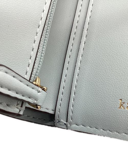 Kate Spade（ケイトスペード）Kate Spade (ケイトスペード) Kate Spade　フィービーフローラルアップリケターンロックミディアムウォレット ブルーの古着・服飾アイテム