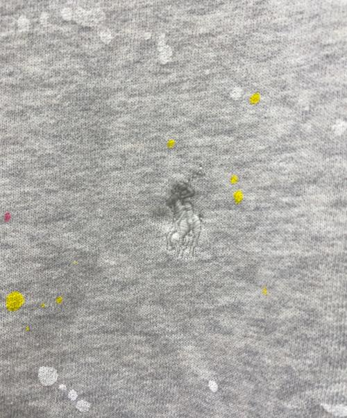 POLO RALPH LAUREN（ポロ・ラルフローレン）POLO RALPH LAUREN (ポロ・ラルフローレン) クルーネックペイントスウェット グレー サイズ:Mの古着・服飾アイテム