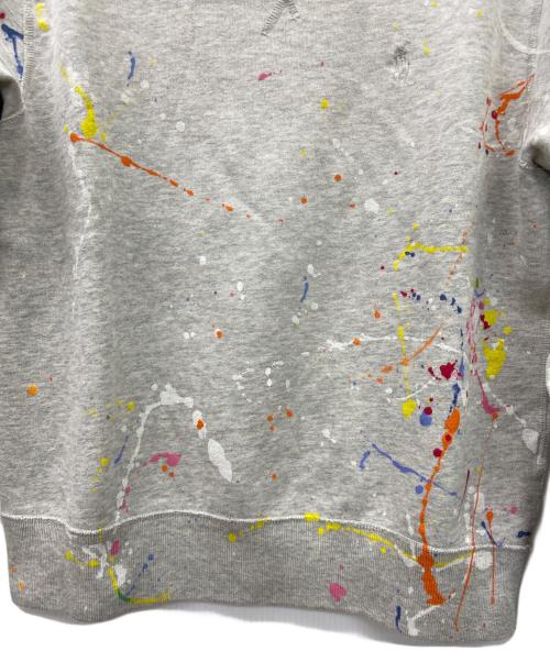 POLO RALPH LAUREN（ポロ・ラルフローレン）POLO RALPH LAUREN (ポロ・ラルフローレン) クルーネックペイントスウェット グレー サイズ:Mの古着・服飾アイテム