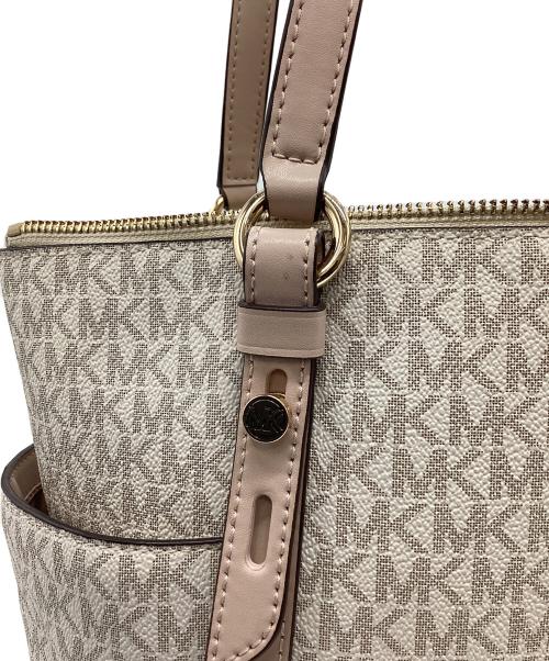 MICHAEL KORS（マイケル・コース）MICHAEL KORS (マイケル・コース) トートバッグ ベージュ×ピンクの古着・服飾アイテム
