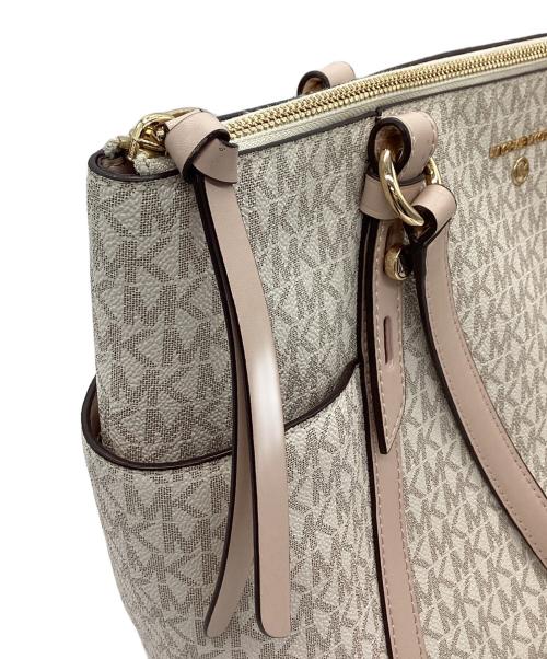 MICHAEL KORS（マイケル・コース）MICHAEL KORS (マイケル・コース) トートバッグ ベージュ×ピンクの古着・服飾アイテム