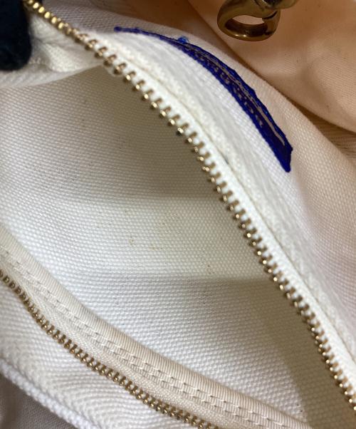 BURBERRY BLUE LABEL（バーバリー ブルー レーベル）BURBERRY BLUE LABEL (バーバリー ブルー レーベル) BURBERRY BLUE LABEL　キャンバスマリントートバッグ イエロー×ホワイトの古着・服飾アイテム