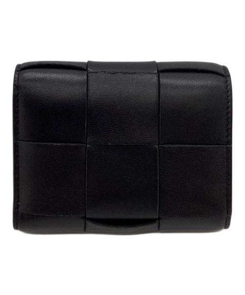 BOTTEGA VENETA（ボッテガベネタ）BOTTEGA VENETA (ボッテガベネタ) BOTTEGA VENETA　カセット　マキシイントレチャート 　3つ折り財布 ブラックの古着・服飾アイテム