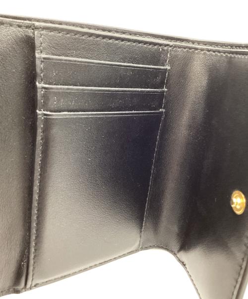BOTTEGA VENETA（ボッテガベネタ）BOTTEGA VENETA (ボッテガベネタ) BOTTEGA VENETA　カセット　マキシイントレチャート 　3つ折り財布 ブラックの古着・服飾アイテム