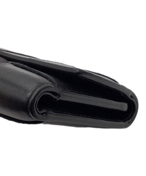 BOTTEGA VENETA（ボッテガベネタ）BOTTEGA VENETA (ボッテガベネタ) BOTTEGA VENETA　カセット　マキシイントレチャート 　3つ折り財布 ブラックの古着・服飾アイテム