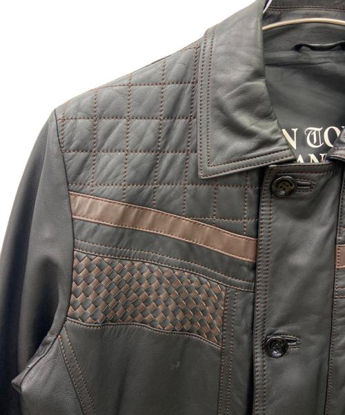 Barassi（バラシ）Barassi (バラシ) レザージャケット ブラック×ブラウン サイズ:SIZE46の古着・服飾アイテム