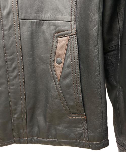Barassi（バラシ）Barassi (バラシ) レザージャケット ブラック×ブラウン サイズ:SIZE46の古着・服飾アイテム