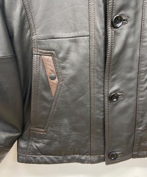 Barassi（バラシ）Barassi (バラシ) レザージャケット ブラック×ブラウン サイズ:SIZE46の古着・服飾アイテム