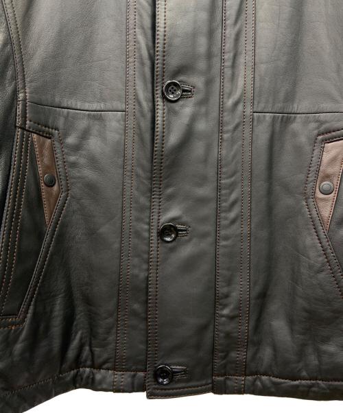 Barassi（バラシ）Barassi (バラシ) レザージャケット ブラック×ブラウン サイズ:SIZE46の古着・服飾アイテム