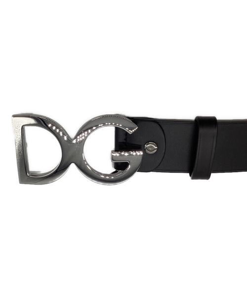 DOLCE & GABBANA（ドルチェ＆ガッバーナ）DOLCE & GABBANA (ドルチェ＆ガッバーナ) DCバックルレザーベルト ブラック サイズ:なしの古着・服飾アイテム
