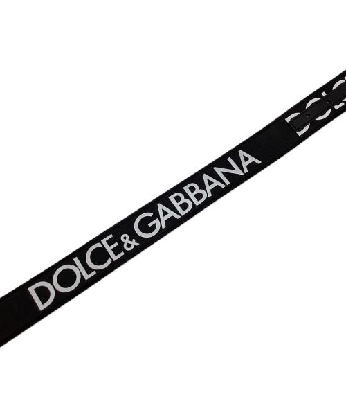 DOLCE & GABBANA（ドルチェ＆ガッバーナ）DOLCE & GABBANA (ドルチェ＆ガッバーナ) ロゴベルト ブラック サイズ:なしの古着・服飾アイテム