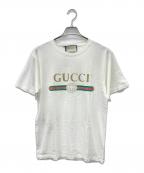 GUCCIグッチ）の古着「オーバーサイズロゴTシャツ」｜ホワイト