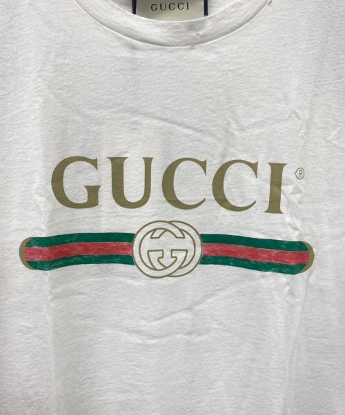 GUCCI（グッチ）GUCCI (グッチ) オーバーサイズロゴTシャツ ホワイト サイズ:XSの古着・服飾アイテム