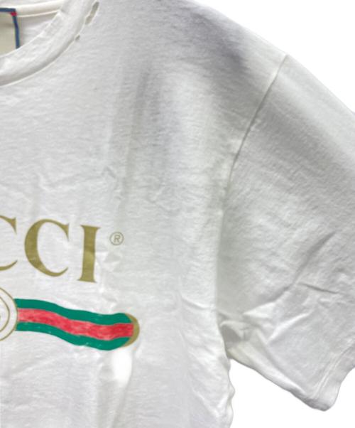 GUCCI（グッチ）GUCCI (グッチ) オーバーサイズロゴTシャツ ホワイト サイズ:XSの古着・服飾アイテム